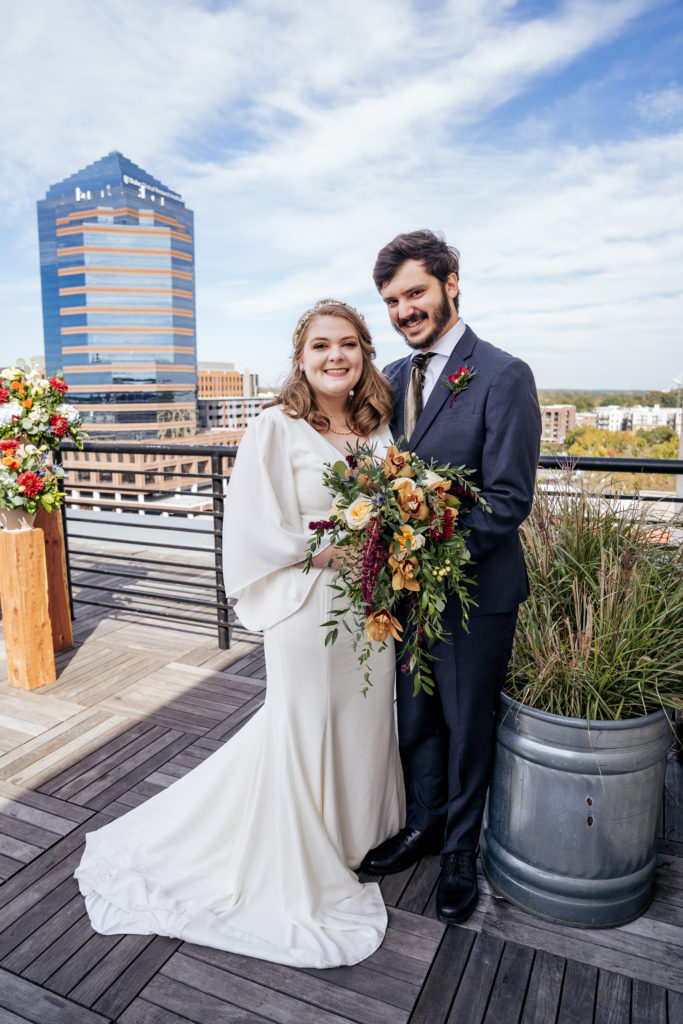 bride and groom portraits at the Durham Hotel