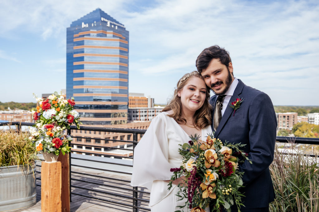 bride and groom portraits at the Durham Hotel
