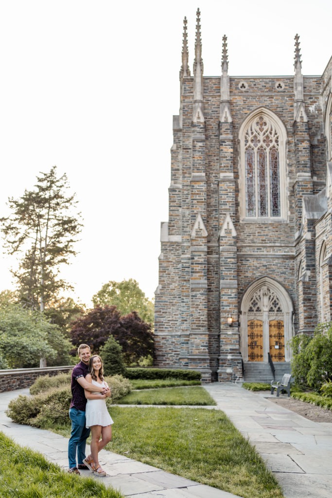 anniversary photos at Duke Chapel at Duke University