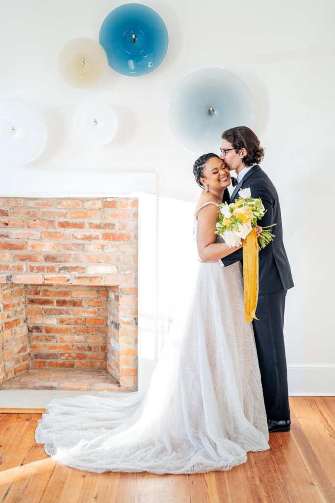 bride and groom portraits at the Upchurch in Cary, NC