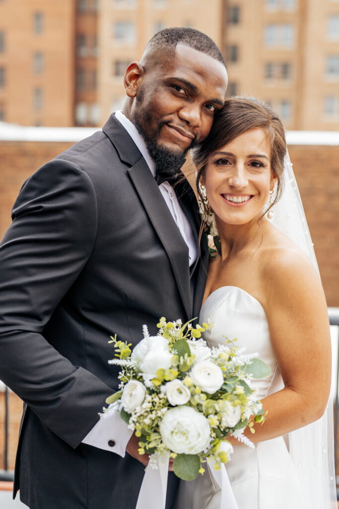 bride and groom portrait at the Stockroom at 230 wedding in downtown Raleigh, NC