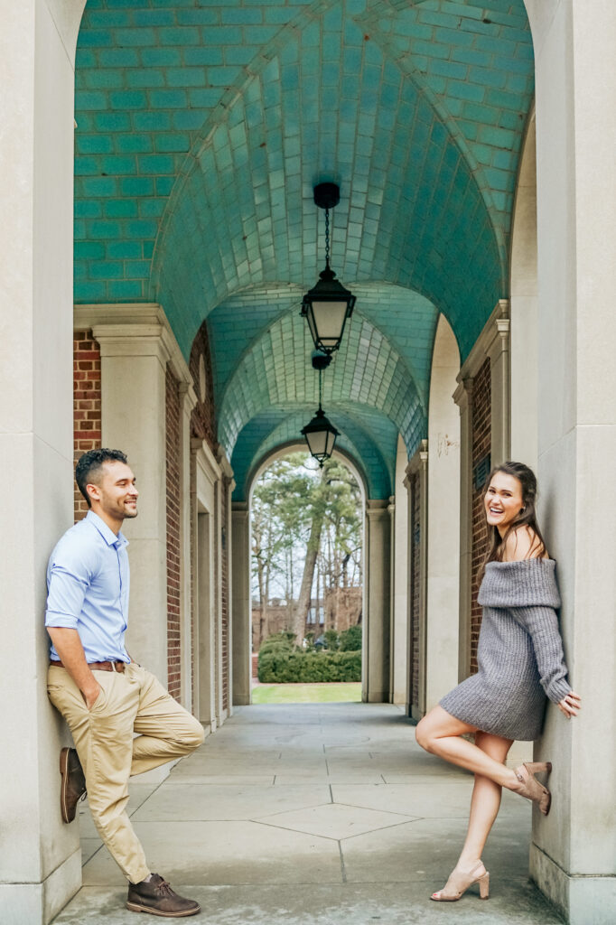 Engagement photos at UNC Chapel Hill