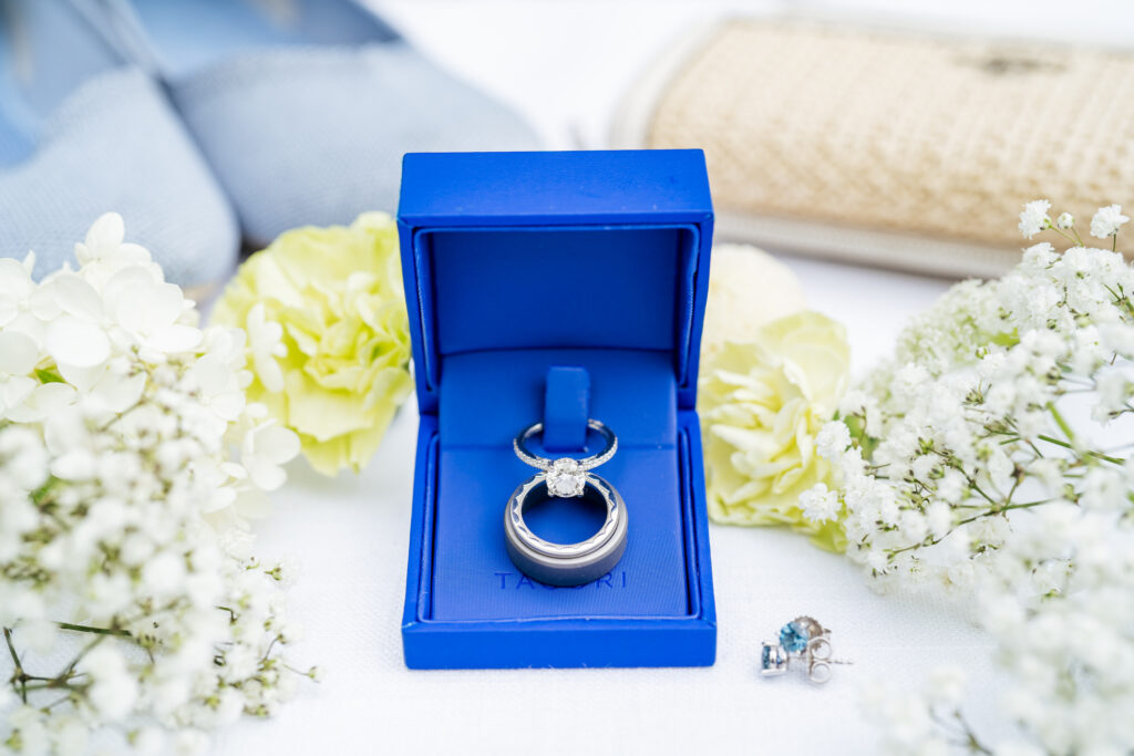 Tacori engagement ring and wedding bands