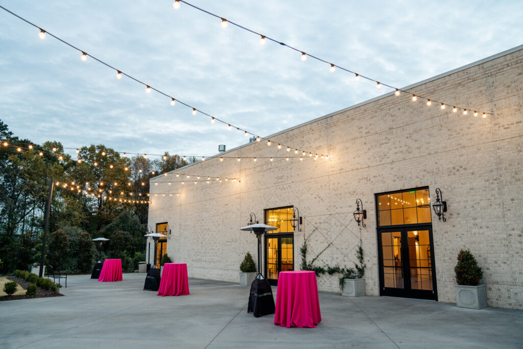 Outdoor patio at the Maxwell Raleigh wedding venue