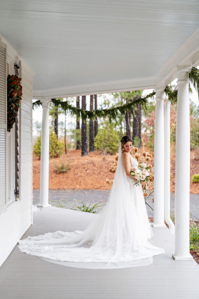 bridal portrait at the Upchurch wedding venue in Cary, NC