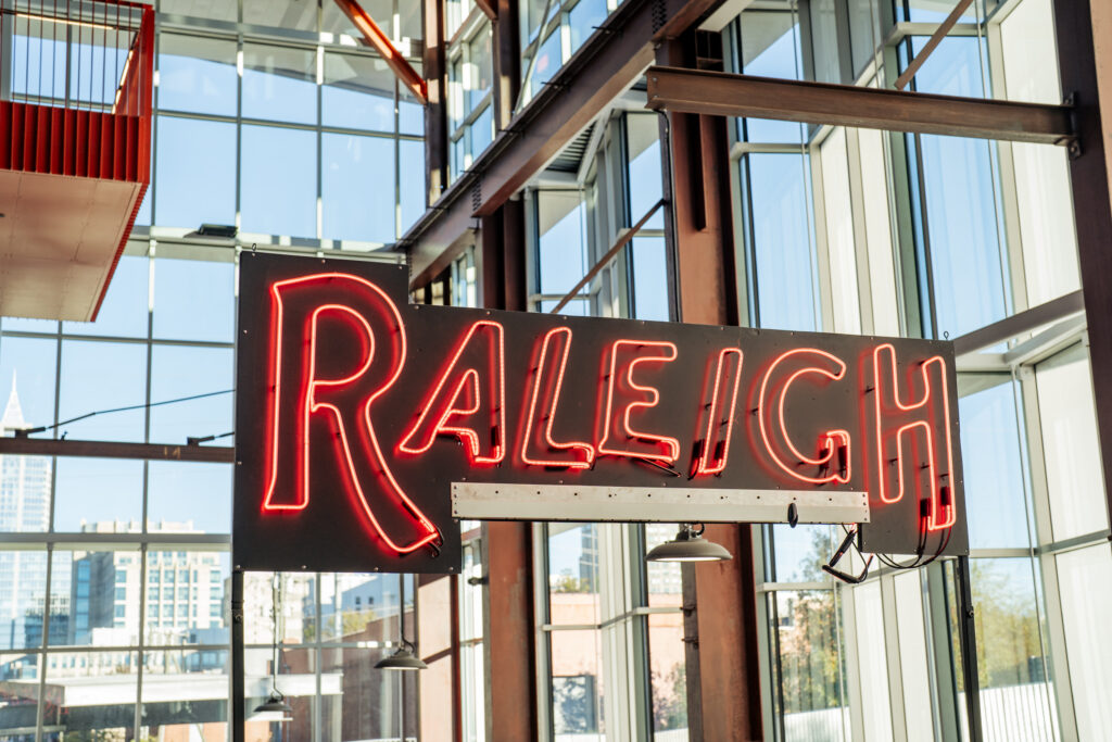 Raleigh sign at Union Station