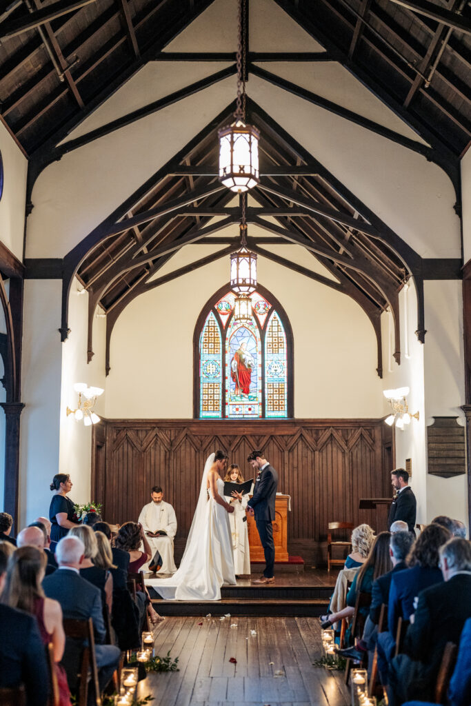 wedding ceremony at All Saints Chapel