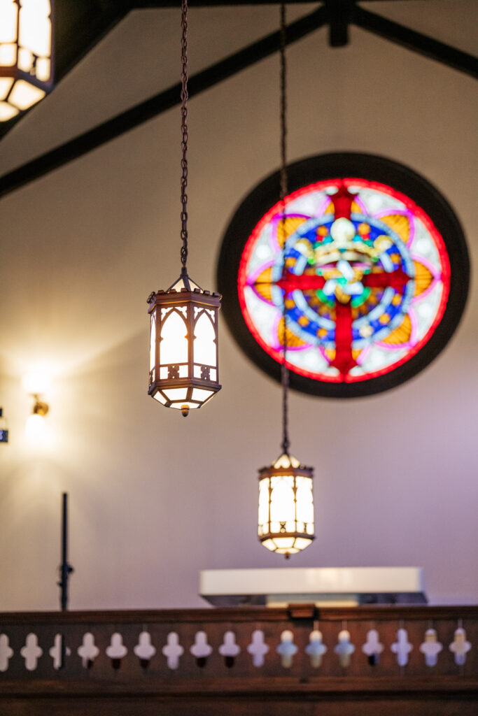 antique lights at All Saints Chapel