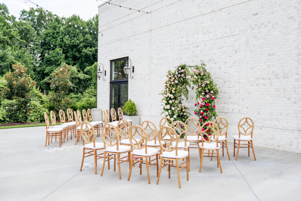 Colorful, romantic, summer wedding ceremony in Raleigh, NC