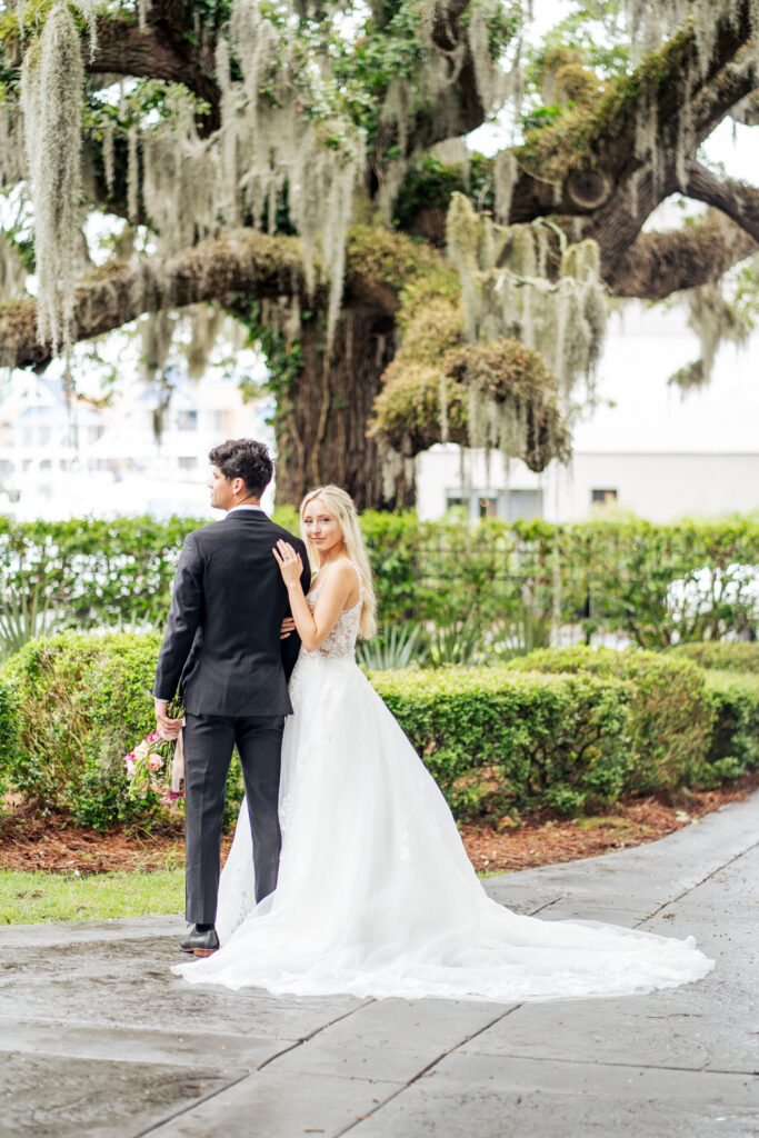 Southern coastal wedding portrait