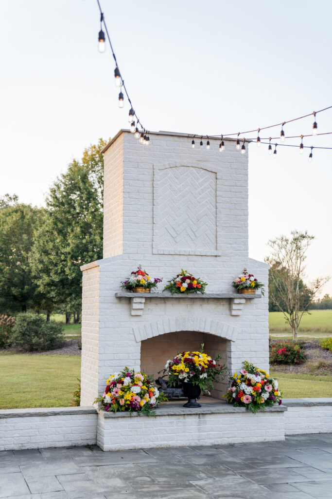 fireplace at Daniel's Ridge wedding venue