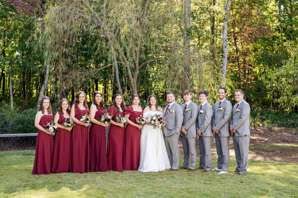 wedding party at the Barn of Chapel Hill