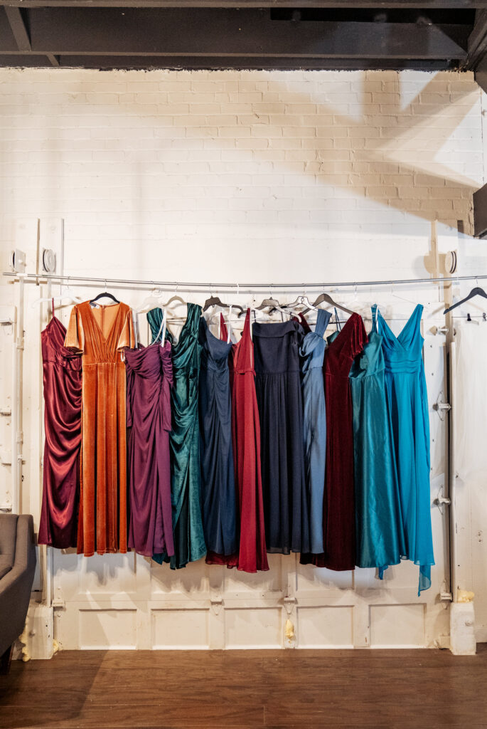 velvet bridesmaid dresses in assorted jewel tones